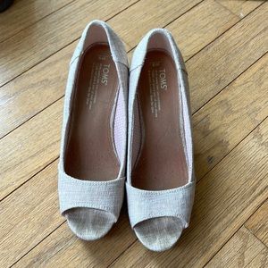TOMS Linen Wedge Pink
